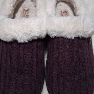 Skechers Cozy Purple and White Slippers